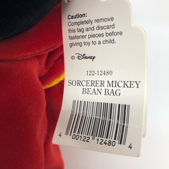 Walt Disney World Sorcerer Mickey Bean Bag Plush Red Robe Hat Moon Stars 13” - Picture 5 of 6